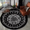Viking Valknut Tree Of Life Round Rug Nordic Mythology NonSlip Area Carpet For Home Decor 15