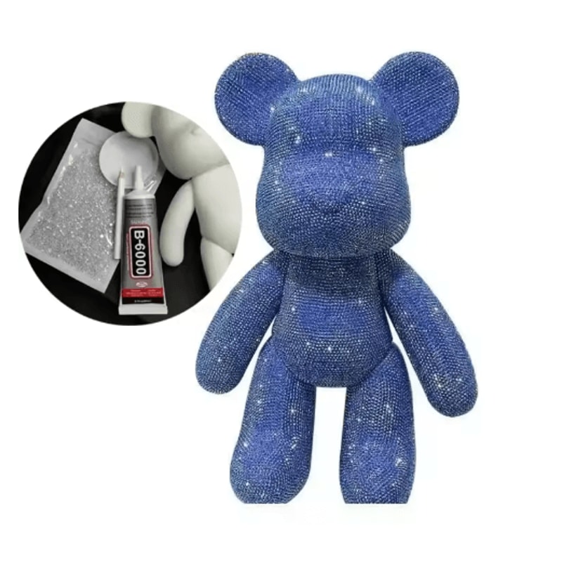 DIY Rhinestone Bear Figurine Crystal Diamond Art Fluorescent Bear Statue Decor 10