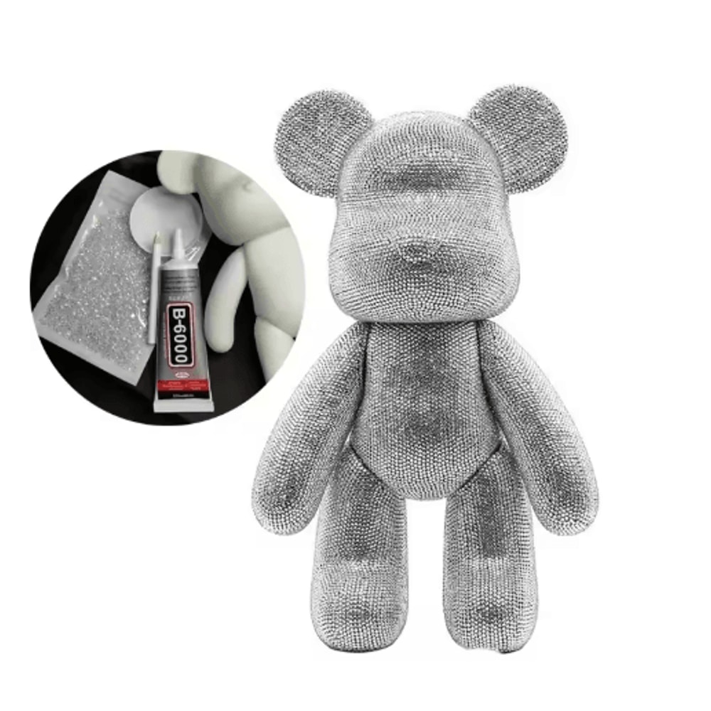 DIY Rhinestone Bear Figurine Crystal Diamond Art Fluorescent Bear Statue Decor 3