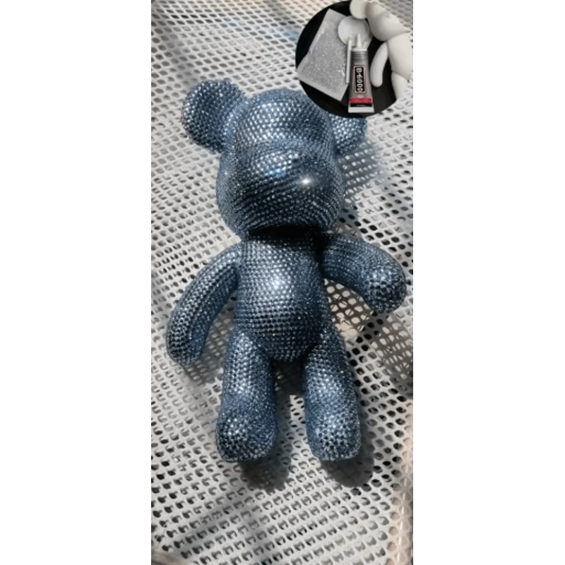 DIY Rhinestone Bear Figurine Crystal Diamond Art Fluorescent Bear Statue Decor 9