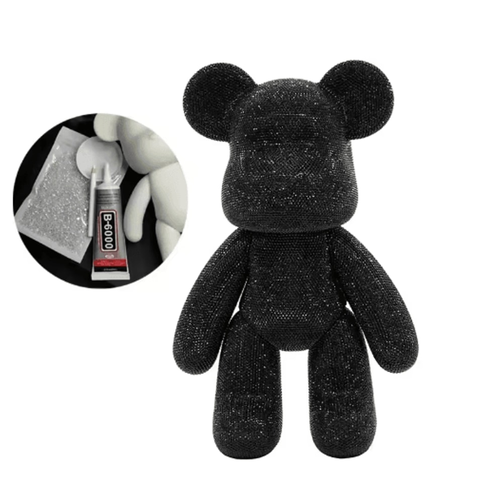 DIY Rhinestone Bear Figurine Crystal Diamond Art Fluorescent Bear Statue Decor 14