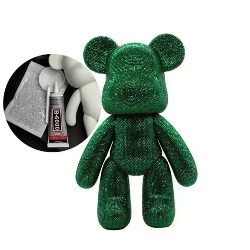 DIY Rhinestone Bear Figurine Crystal Diamond Art Fluorescent Bear Statue Decor 17