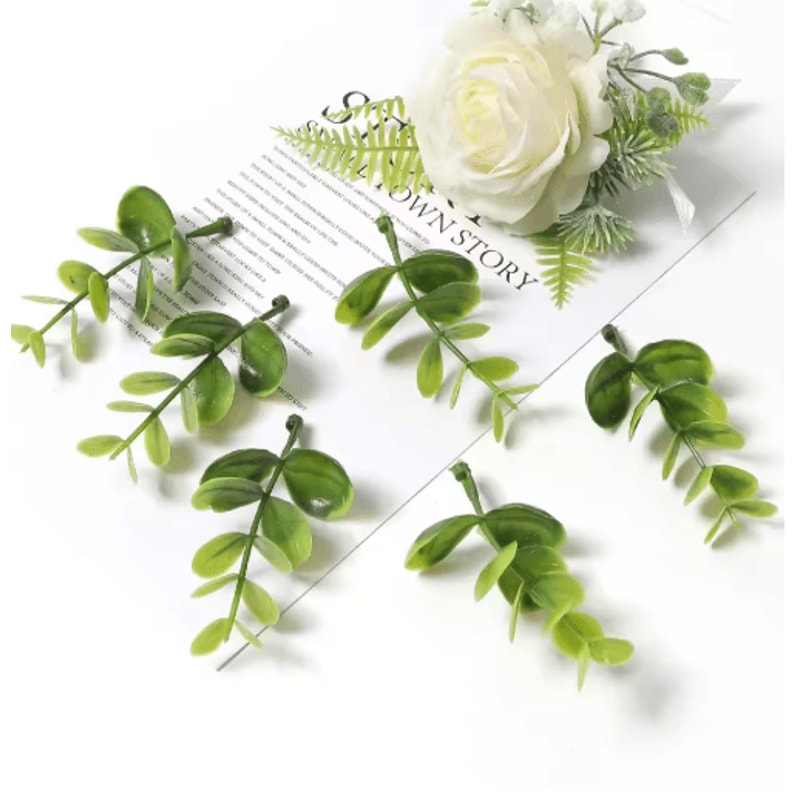 10PCS Artificial Green Leaves DIY Decorative Foliage For Weddings Crafts Home Decor 1