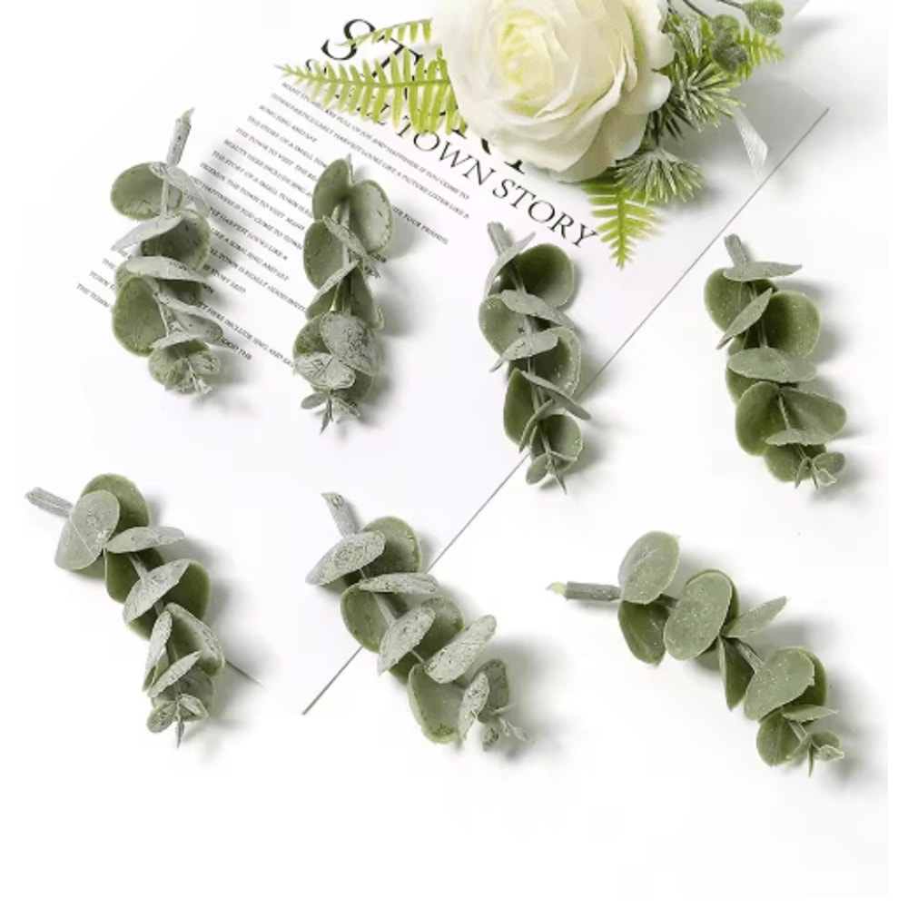 10PCS Artificial Green Leaves DIY Decorative Foliage For Weddings Crafts Home Decor 4