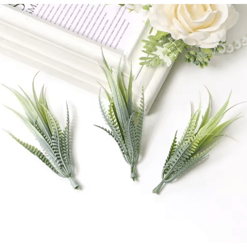 10PCS Artificial Green Leaves DIY Decorative Foliage For Weddings Crafts Home Decor 7