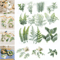 10PCS Artificial Green Leaves DIY Decorative Foliage For Weddings Crafts Home Decor 0