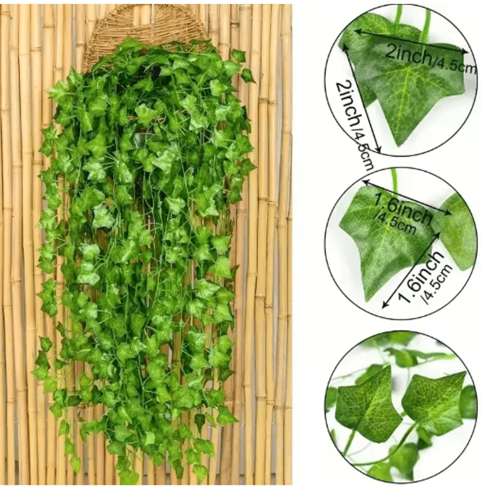 Artificial Ivy Leaf Garland Lush Hanging Vines For Home Kitchen Wedding Decor 7