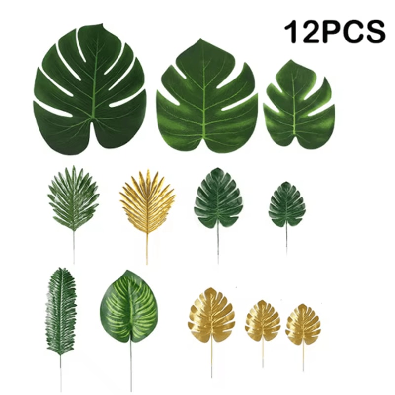 Artificial Tropical Palm Leaves Luau Jungle Theme Party Decor For Events Home Styling 11