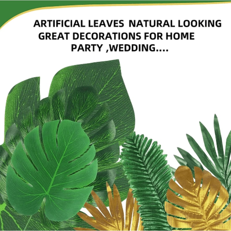 Artificial Tropical Palm Leaves Luau Jungle Theme Party Decor For Events Home Styling 15