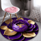 Purple Gold Peony Round Rug Washable Floral Area Carpet For Living Room Bedroom Decor 4