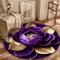 Purple Gold Peony Round Rug Washable Floral Area Carpet For Living Room Bedroom Decor 0