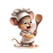 Cute Chef Mouse Wall Sticker Cartoon SelfAdhesive Decor For Kids Room Home Corners 2