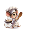 Cute Chef Mouse Wall Sticker Cartoon SelfAdhesive Decor For Kids Room Home Corners 3