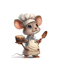 Cute Chef Mouse Wall Sticker Cartoon SelfAdhesive Decor For Kids Room Home Corners 4