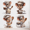 Cute Chef Mouse Wall Sticker Cartoon SelfAdhesive Decor For Kids Room Home Corners 0