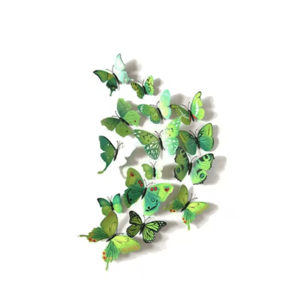 12PCS Magnetic Butterfly Stickers 3D PVC Wall Fridge Decor For DIY Home Styling 2