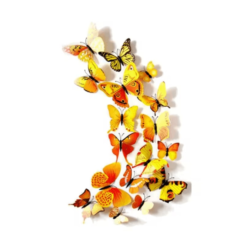 12PCS Magnetic Butterfly Stickers 3D PVC Wall Fridge Decor For DIY Home Styling 3