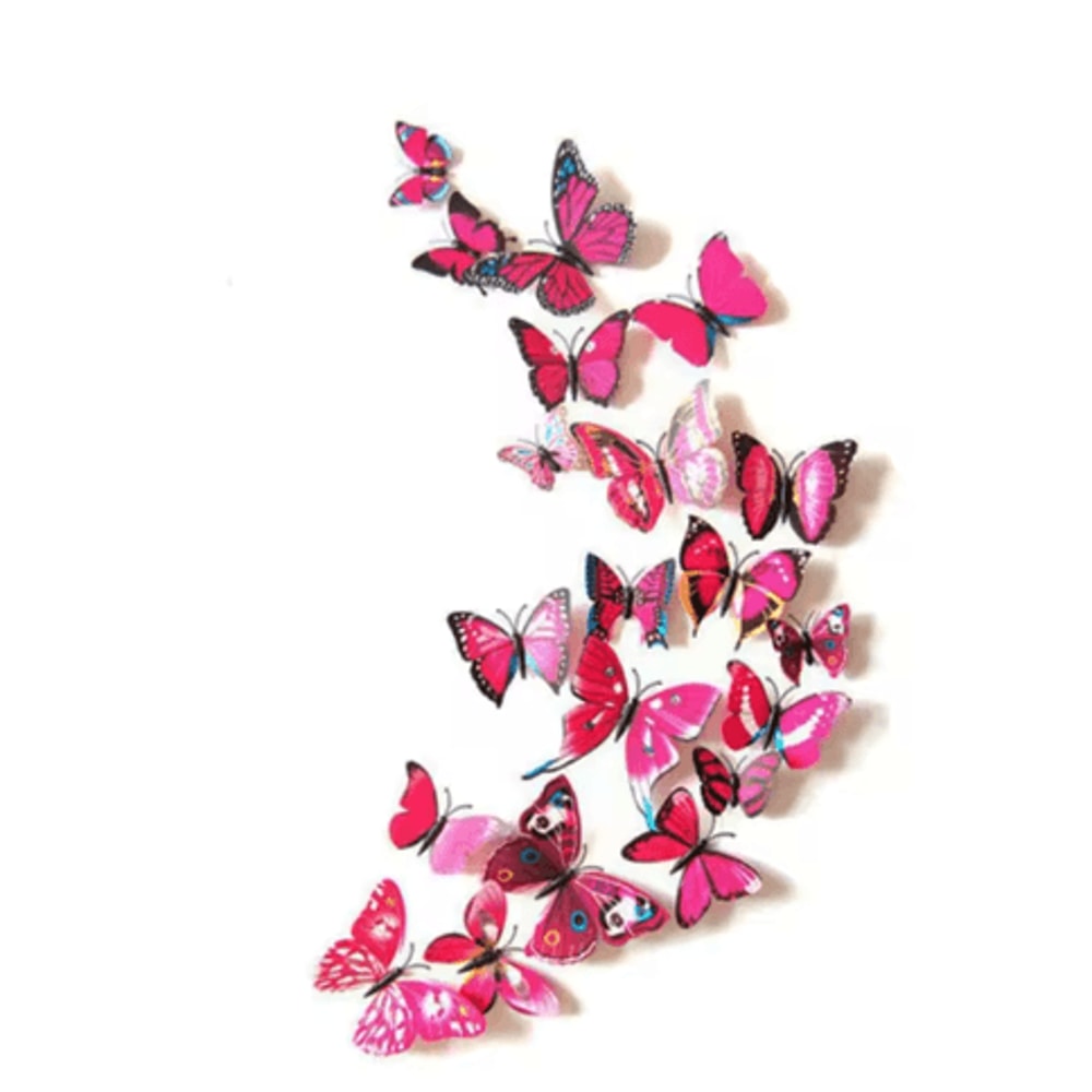 12PCS Magnetic Butterfly Stickers 3D PVC Wall Fridge Decor For DIY Home Styling 4