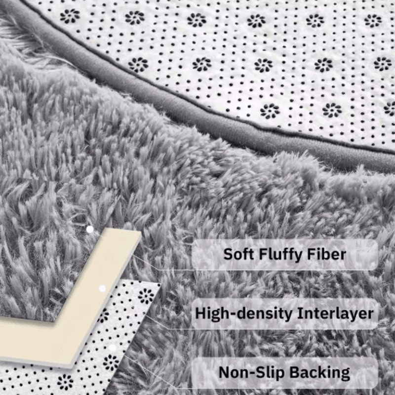 UltraSoft Round Plush Rug For Living Room Kids Bedroom Comfort 6