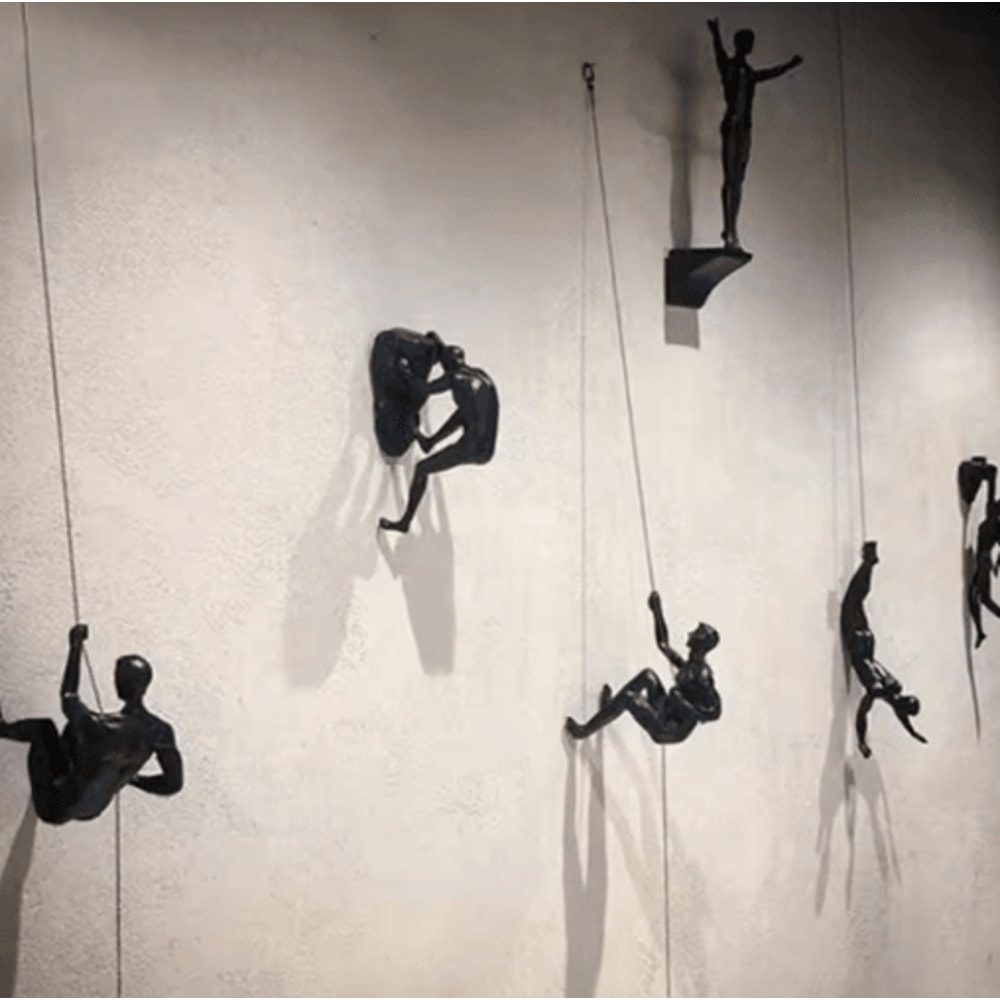 Modern Climbing Man Wall Sculpture Abstract Resin 3D Wall Art Decor 0