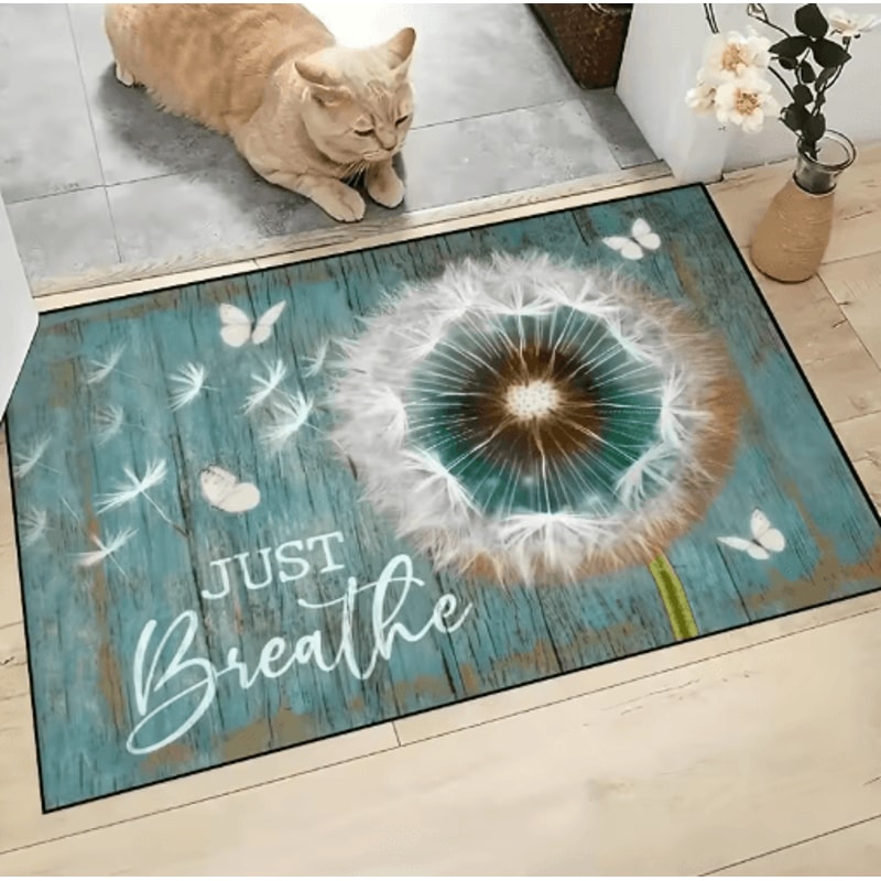Absorbent Wooden Print Door Mat Washable NonSlip Entryway Rug 1