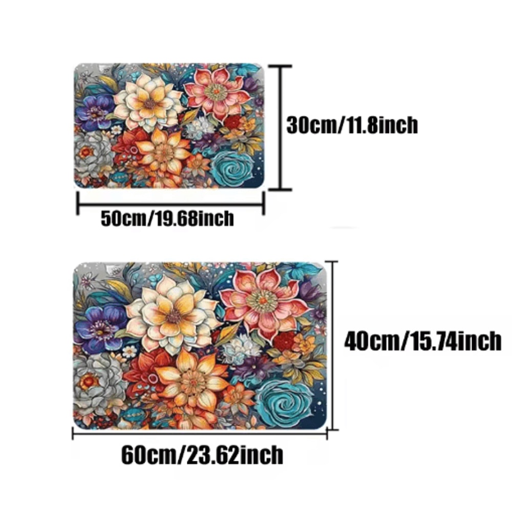 Absorbent Wooden Print Door Mat Washable NonSlip Entryway Rug 9