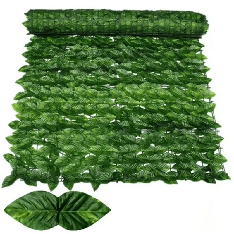 Artificial Ivy Fence Privacy Screen Faux Green Wall Panel For Outdoor Balcony Decor 1