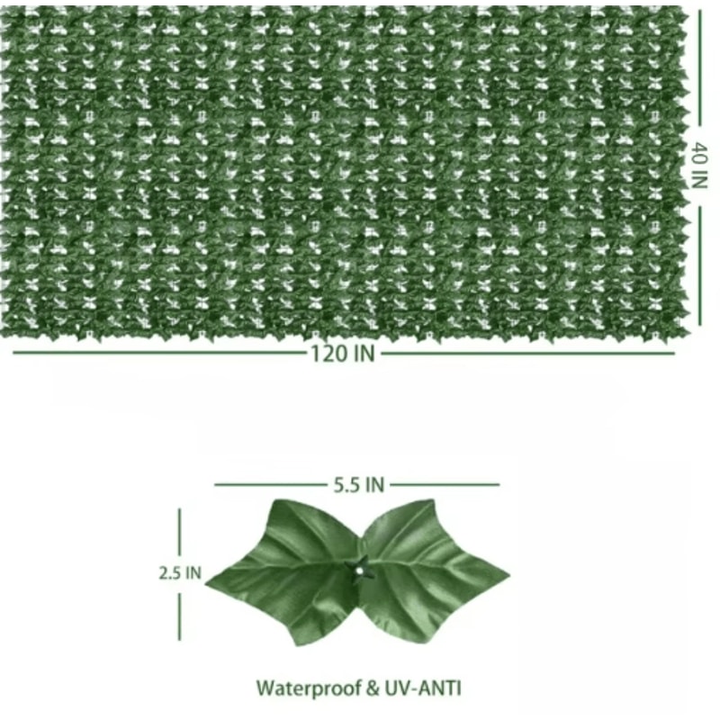 Artificial Ivy Fence Privacy Screen Faux Green Wall Panel For Outdoor Balcony Decor 6