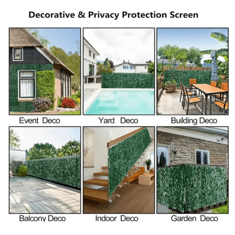 Artificial Ivy Fence Privacy Screen Faux Green Wall Panel For Outdoor Balcony Decor 8
