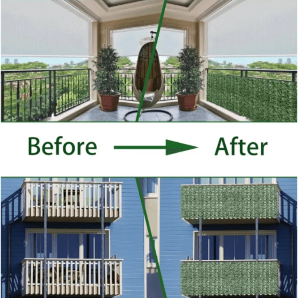 Artificial Ivy Fence Privacy Screen Faux Green Wall Panel For Outdoor Balcony Decor 9