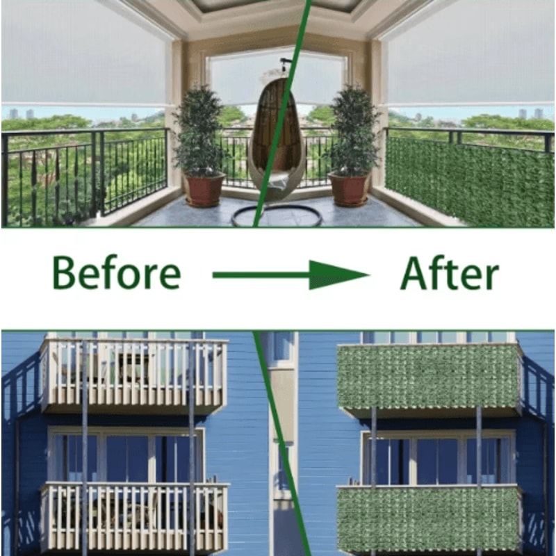 Artificial Ivy Fence Privacy Screen Faux Green Wall Panel For Outdoor Balcony Decor 9