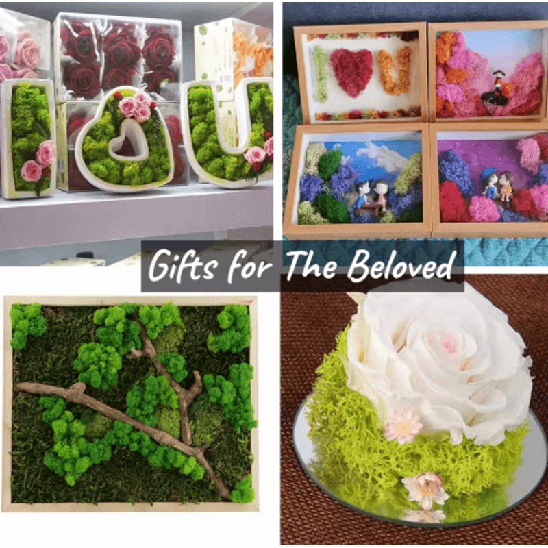 Artificial Reindeer Moss Decor NaturalLook Green Moss For Crafts Plant Styling 21