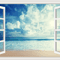 3D Beach Window Wall Sticker Ocean View SelfAdhesive Wall Mural Decor 10