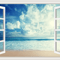 3D Beach Window Wall Sticker Ocean View SelfAdhesive Wall Mural Decor 10
