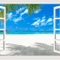 3D Beach Window Wall Sticker Ocean View SelfAdhesive Wall Mural Decor 11