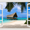 3D Beach Window Wall Sticker Ocean View SelfAdhesive Wall Mural Decor 2