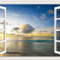 3D Beach Window Wall Sticker Ocean View SelfAdhesive Wall Mural Decor 5