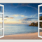 3D Beach Window Wall Sticker Ocean View SelfAdhesive Wall Mural Decor 6