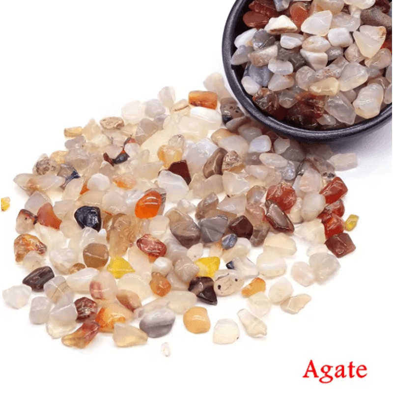 Natural Agate Crystal Chips Healing Gemstone Gravel For Decor Crafts 26