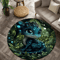 Cartoon Baby Dragon Round Rug Soft Non Slip Kids Floor Mat For Bedroom Playroom 0