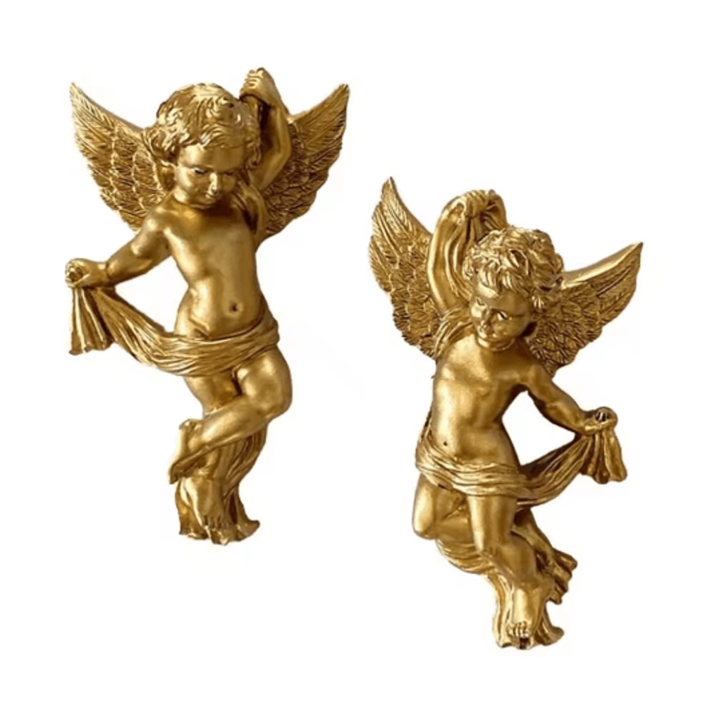 Cute Cherub Angel Wall Hanging Resin Angel Ornament Set For Room Decor 1