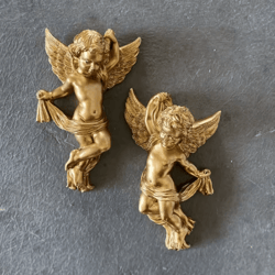 cute cherub angel wall hanging resin angel ornament set for room decor