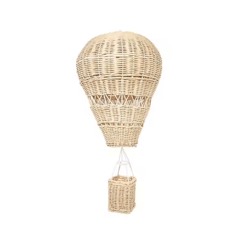 Handwoven Rattan Hot Air Balloon Decor Nursery Wall Hanging Baby Photo Prop 2