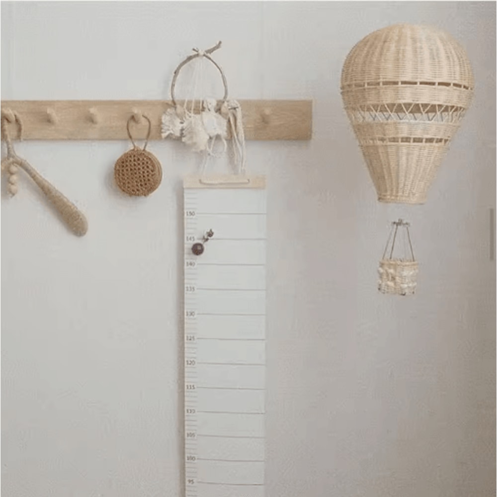 Handwoven Rattan Hot Air Balloon Decor Nursery Wall Hanging Baby Photo Prop 4