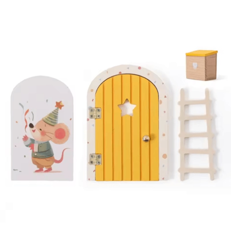 Wooden Fairy Elf Door Mini Dollhouse Decor Tooth Fairy Door Box 1