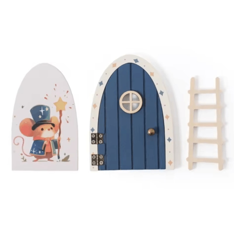 Wooden Fairy Elf Door Mini Dollhouse Decor Tooth Fairy Door Box 2