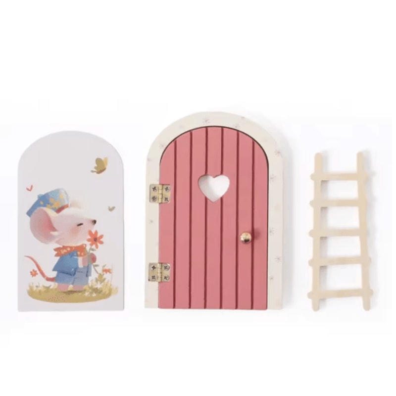 Wooden Fairy Elf Door Mini Dollhouse Decor Tooth Fairy Door Box 3