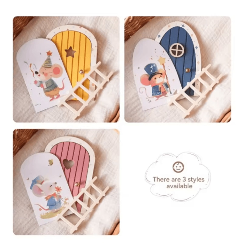 Wooden Fairy Elf Door Mini Dollhouse Decor Tooth Fairy Door Box 6