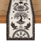 Vintage Viking Raven Linen Table Runner Norse Helm Of Awe Dining Decor 2