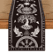 Vintage Viking Raven Linen Table Runner Norse Helm Of Awe Dining Decor 3